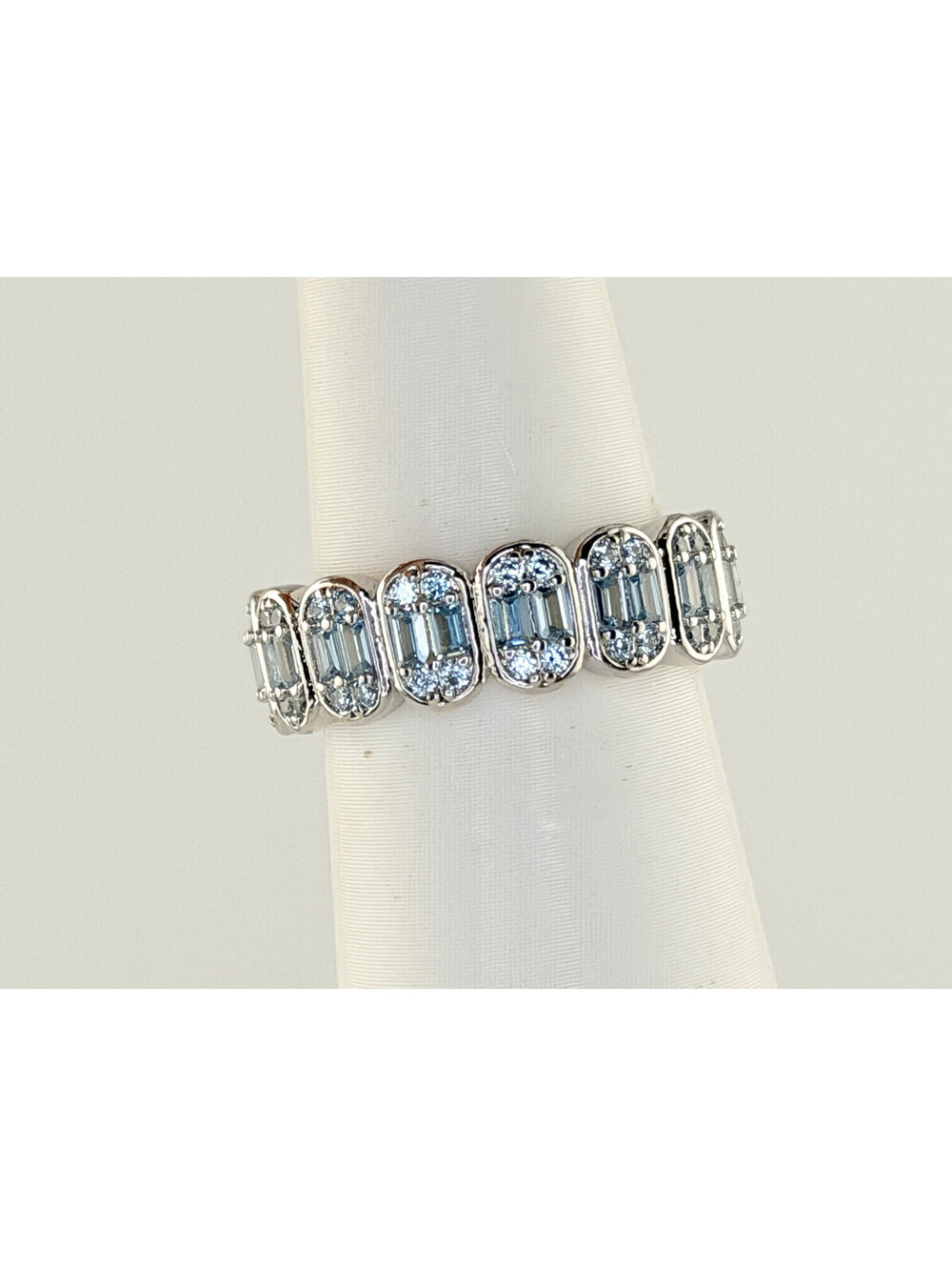 Bomb Party March 2026 Sz 7 "The Ravina Ring" Aquamarine on Rhodium RG52947